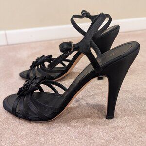 Chanel open toe bow heels
